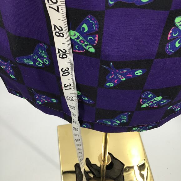 SMAK PARLOUR 2X Plus Purple Black Keyhole Retro Death Head Moth Dress NWT b96 - Picture 8 of 8